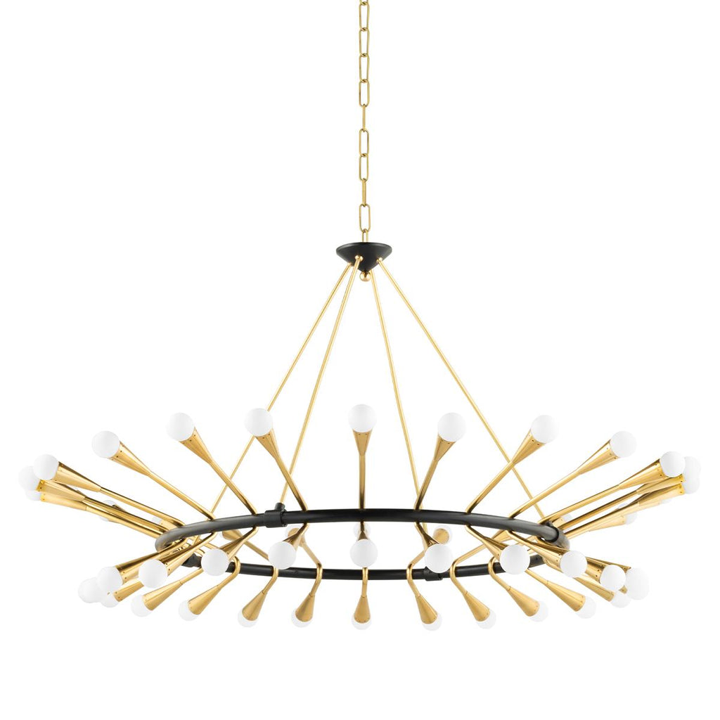 Corbett Lighting Aries VINTAGE POLISHED BRASS/BLACK BRASS 56W x 56L x 26.75H Chandelier