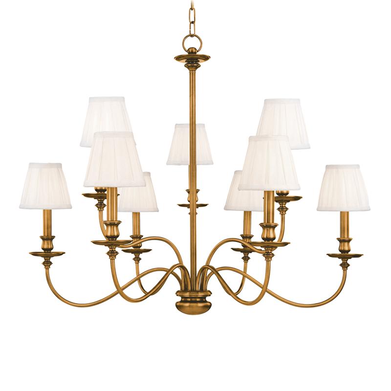 Hudson Valley Lighting Menlo Park Aged Brass 33.5W x 33.5L x 27H Chandelier