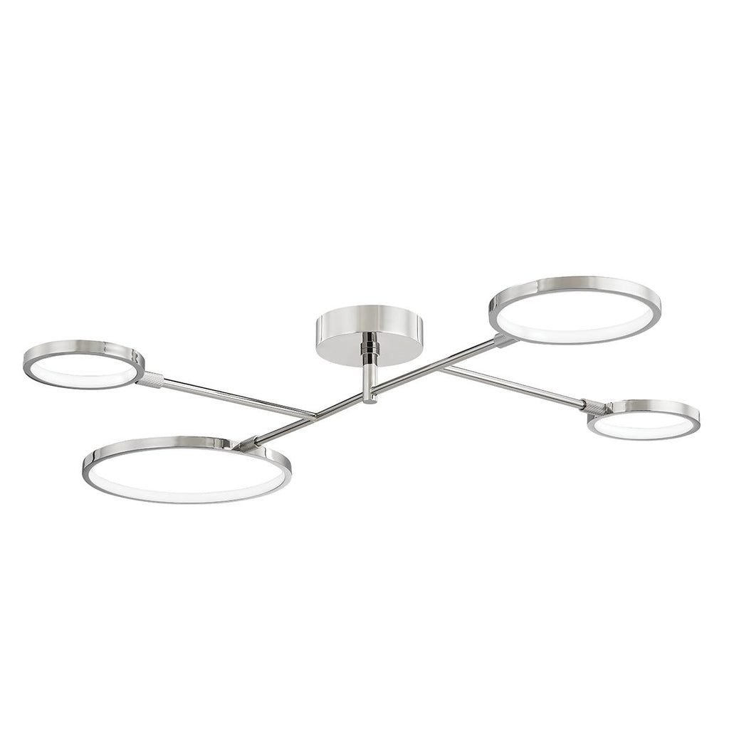 Hudson Valley Lighting Saturn Polished Nickel 34W x 43L x 4.25H Semi-Flush Mount