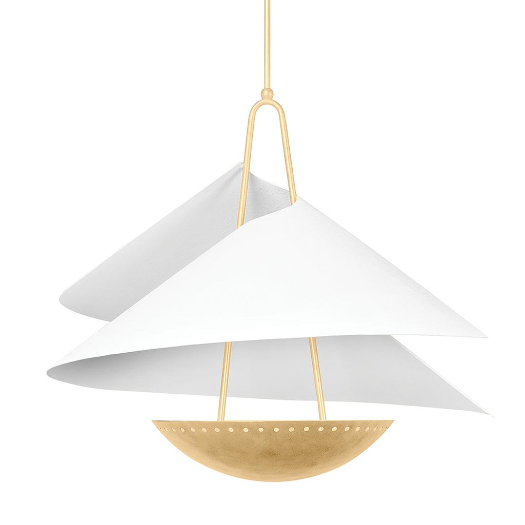 Corbett Lighting Carini VINTAGE GOLD LEAF/GESSO WHITE 35W x 35L x 29.75H Pendant