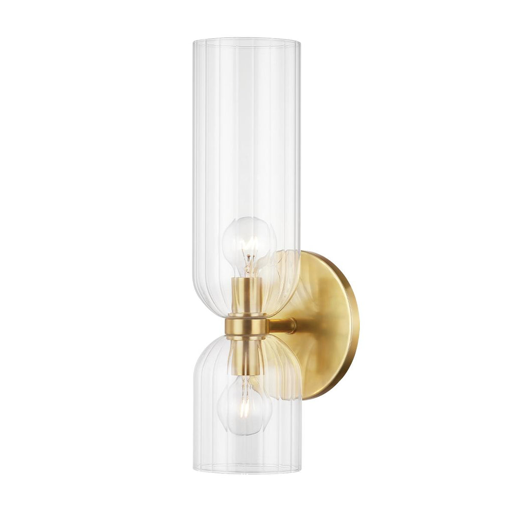 Hudson Valley Lighting Sayville Aged Brass 5.5W x 5.5L x 15.5H Wall Sconce