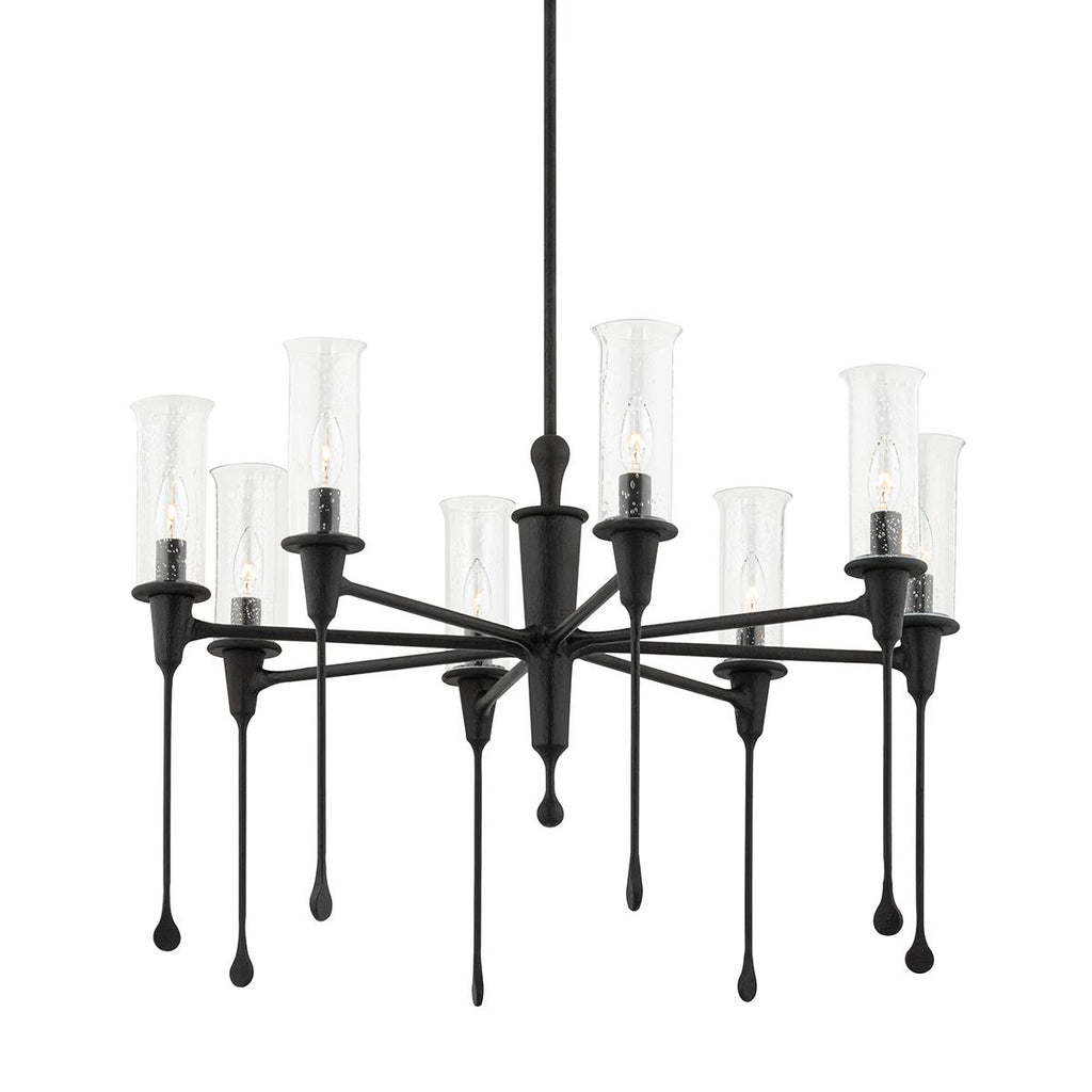 Hudson Valley Lighting Chisel Black Iron 31.75W x 31.75L x 20.25H Chandelier