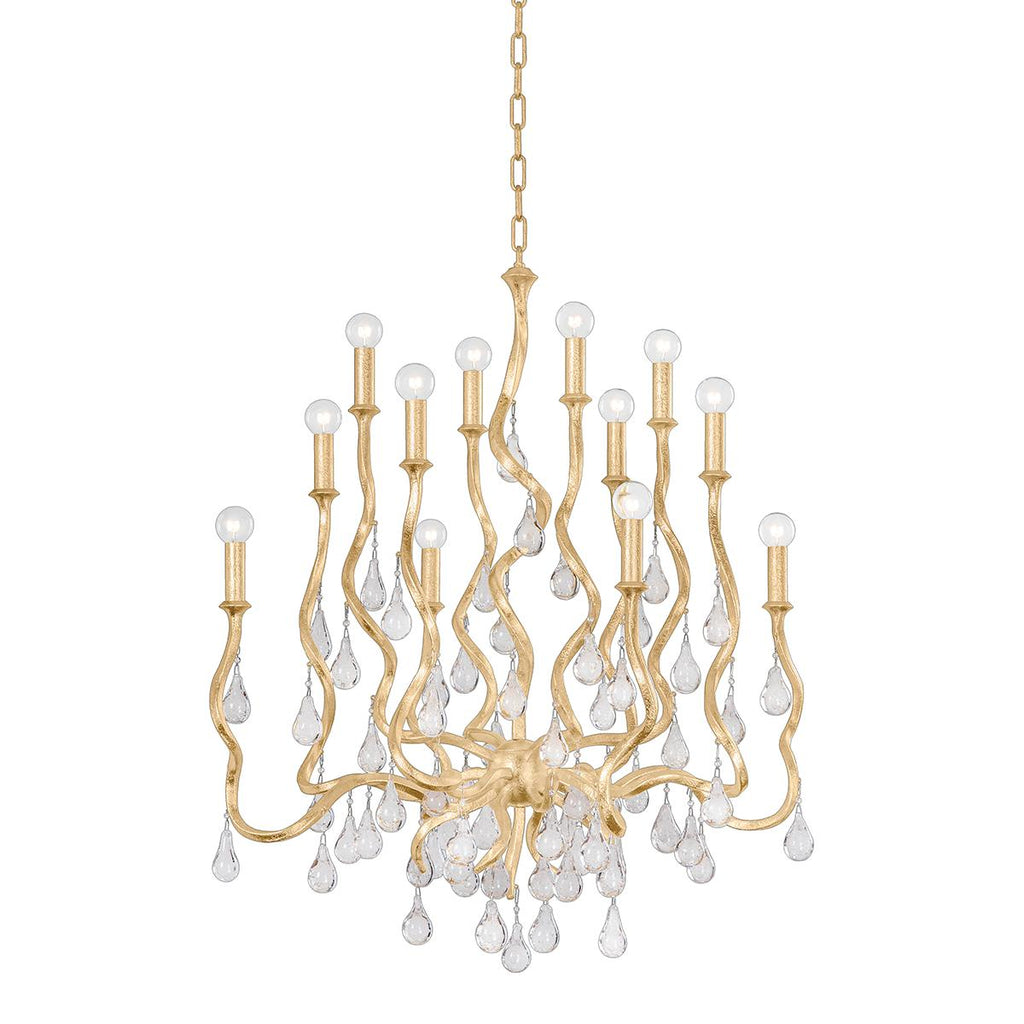 Corbett Lighting Aveline Gold Leaf 33.25W x 33.25L x 38H Chandelier