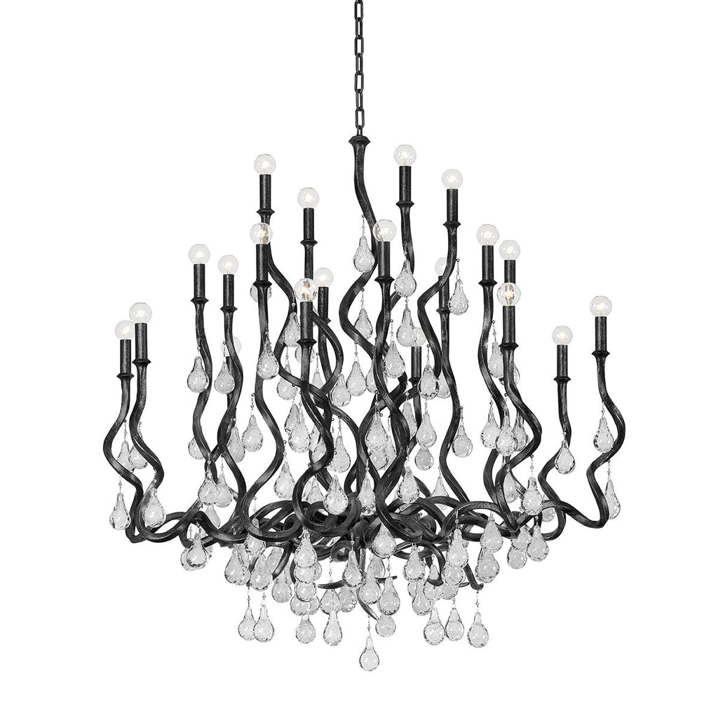 Corbett Lighting Aveline Black Silver Leaf 48W x 48L x 48.75H Chandelier