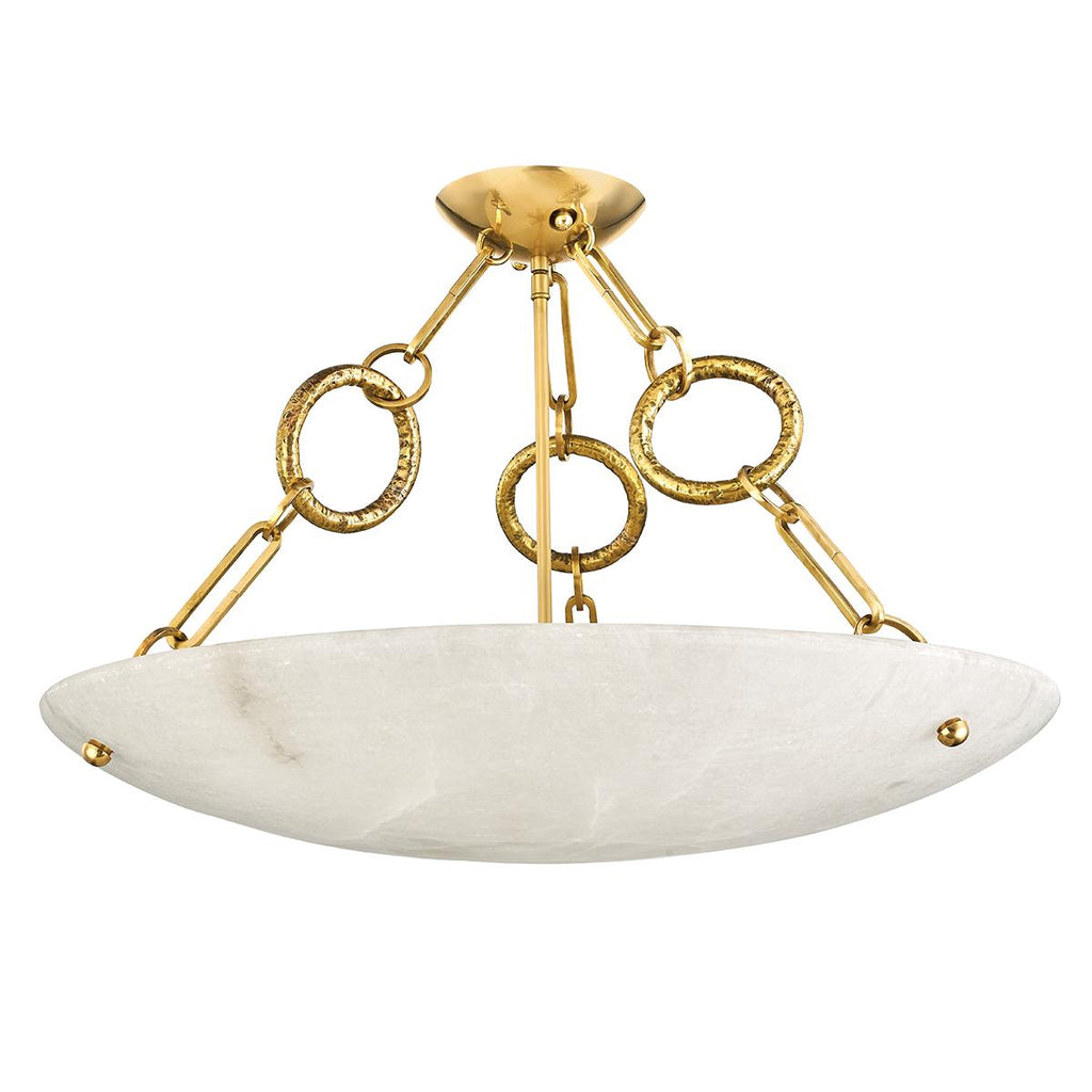 Corbett Lighting Yadira VINTAGE BRASS 26W x 26L x 16.75H Semi-Flush Mount