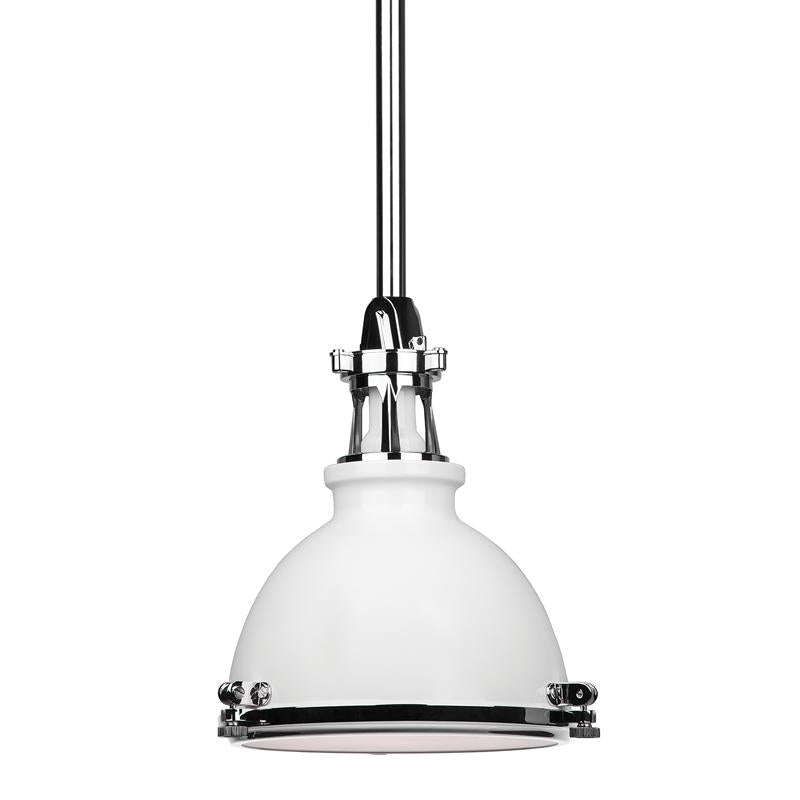 Hudson Valley Lighting Massena White/polished Nickel Combo 9.5W x 9.5L x 10.75H Pendant