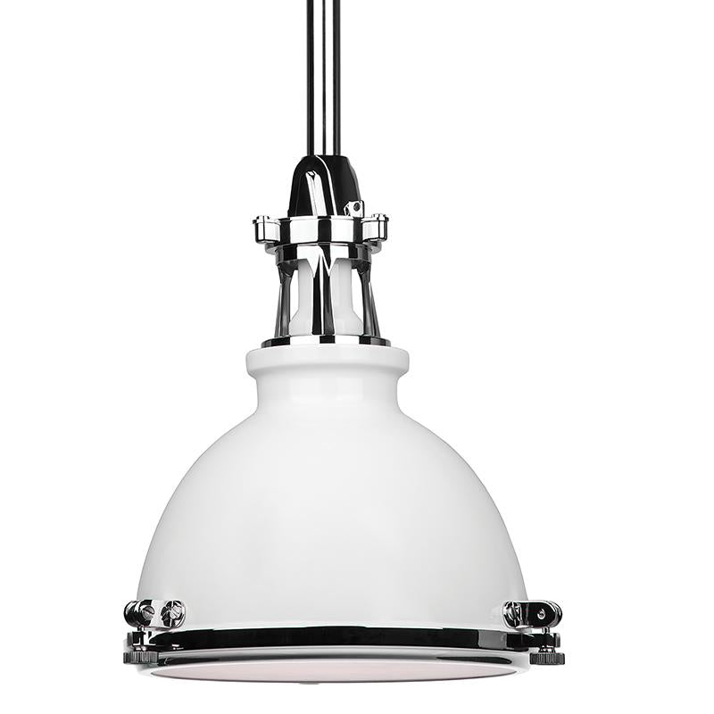 Hudson Valley Lighting Massena White/polished Nickel Combo 13.5W x 13.5L x 15.5H Pendant