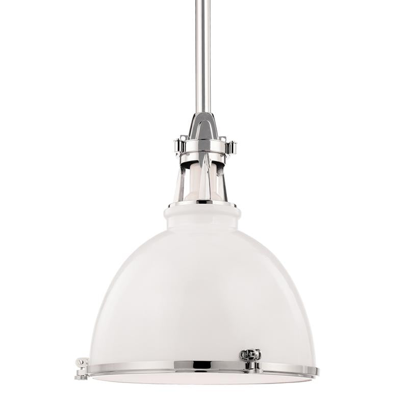 Hudson Valley Lighting Massena White/polished Nickel Combo 19.5W x 19.5L x 21.25H Pendant