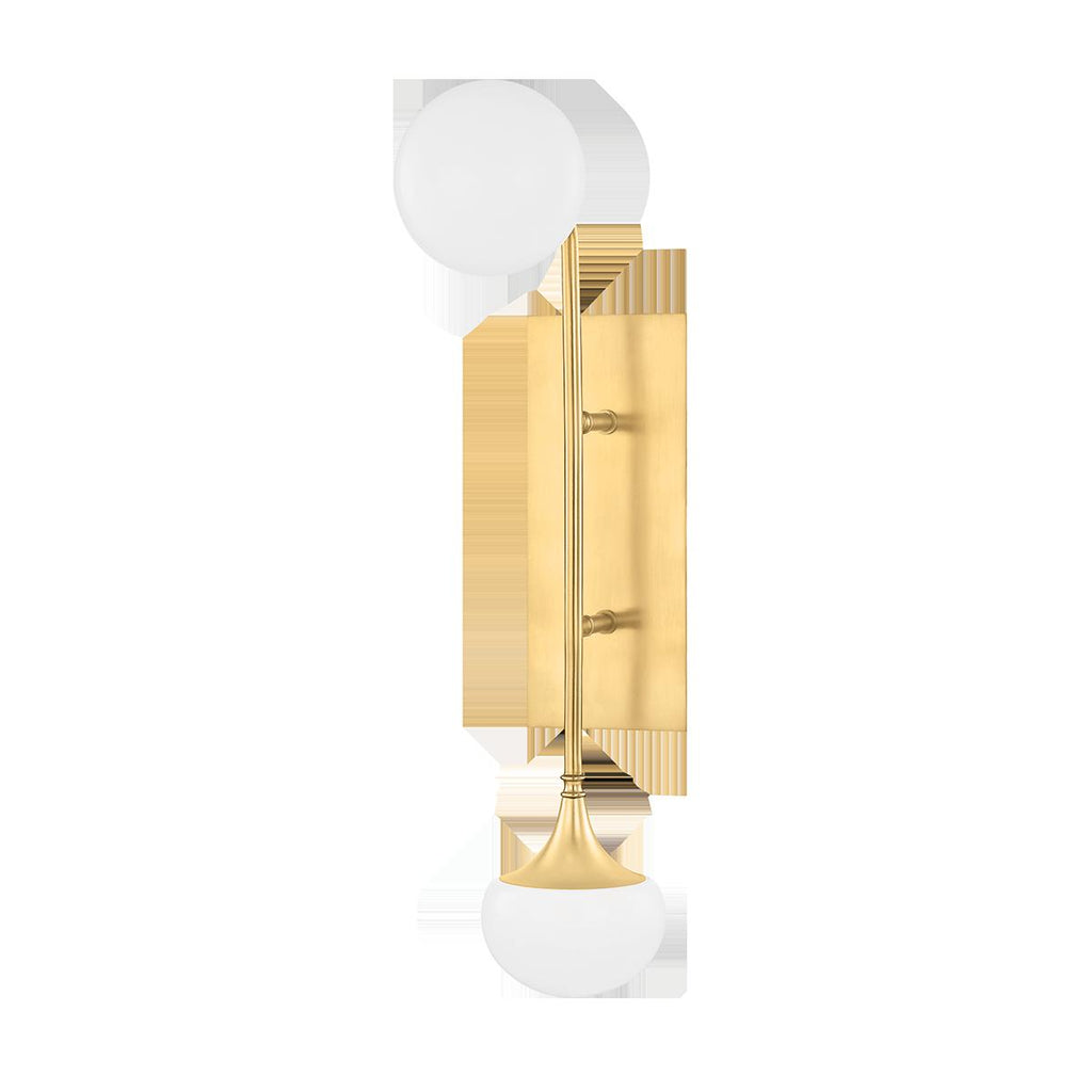 Hudson Valley Lighting Fleming Aged Brass 4.75W x 4.75L x 22.5H Wall Sconce