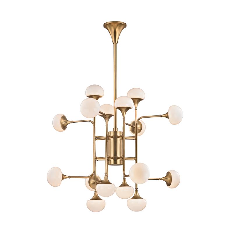 Hudson Valley Lighting Fleming Aged Brass 36.5W x 36.5L x 31.5H Chandelier