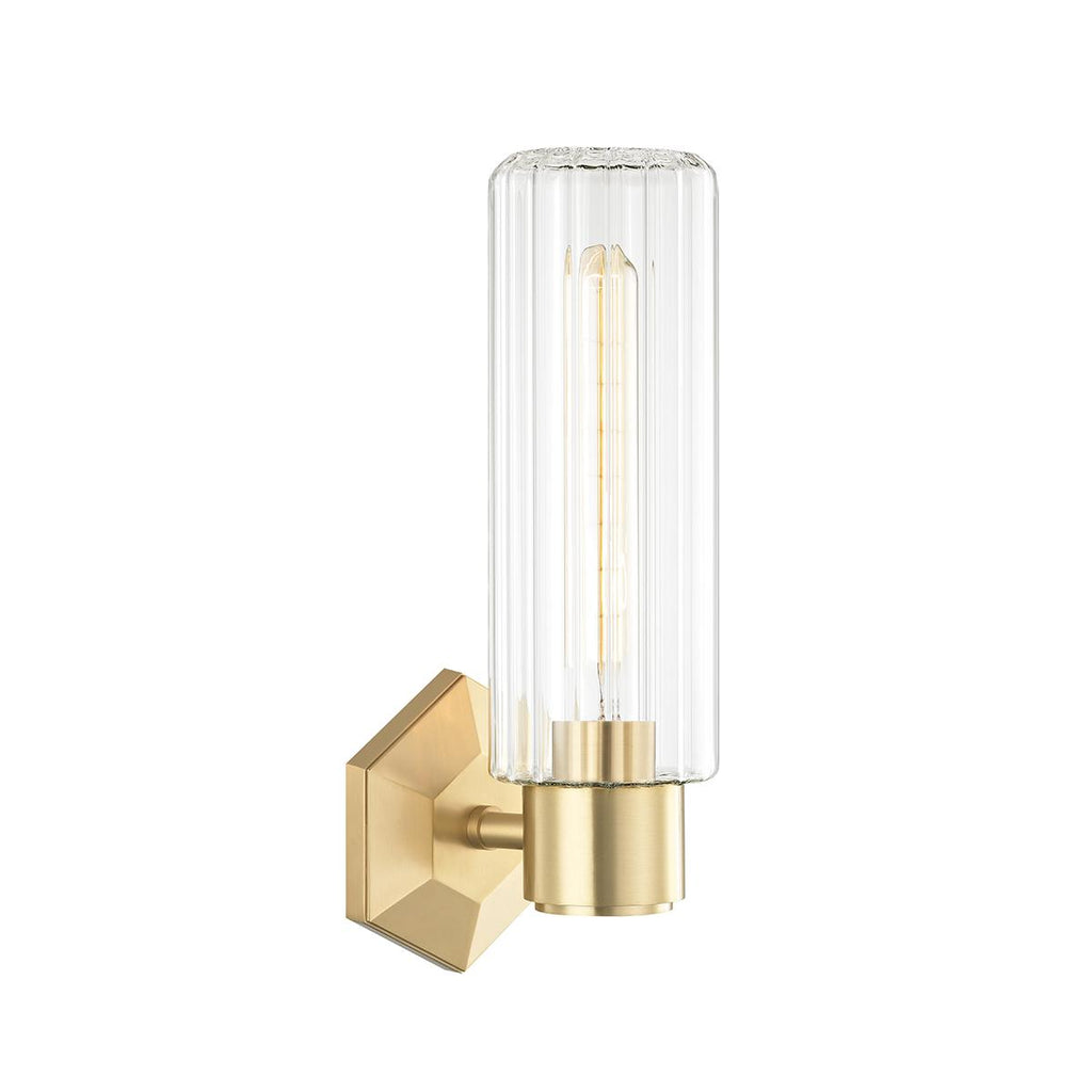 Hudson Valley Lighting Roebling Aged Brass 4.75W x 4.75L x 14.5H Wall Sconce