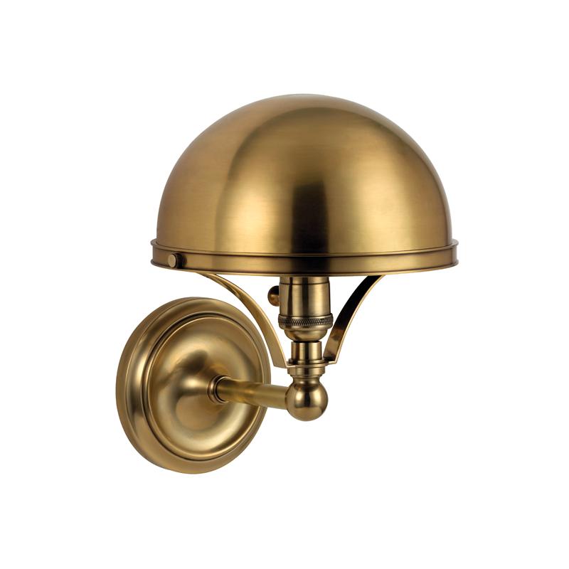 Hudson Valley Lighting Covington Aged Brass 7.75W x 7.75L x 10.5H Wall Sconce