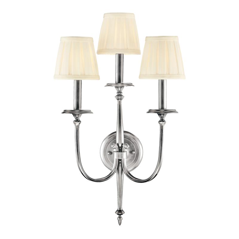 Hudson Valley Lighting Jefferson Polished Nickel 14.25W x 14.25L x 23.75H Wall Sconce