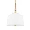 Hudson Valley Lighting White Plains Aged Brass 14W X 14L X 19.25H Pendant