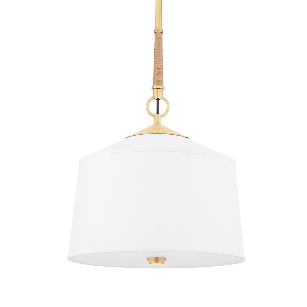 Hudson Valley Lighting White Plains Aged Brass 14W x 14L x 19.25H Pendant