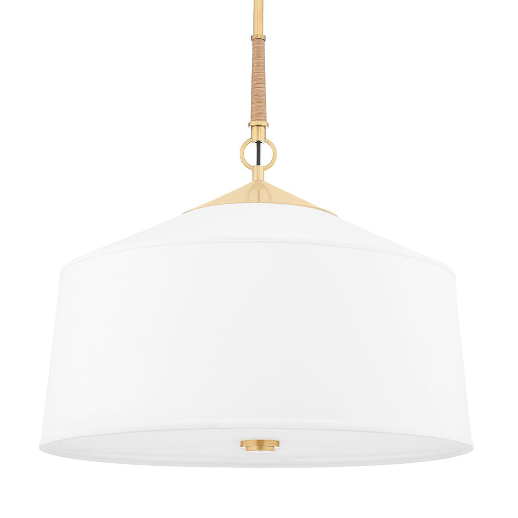 Hudson Valley Lighting White Plains Aged Brass 22.25W x 22.25L x 22.5H Pendant