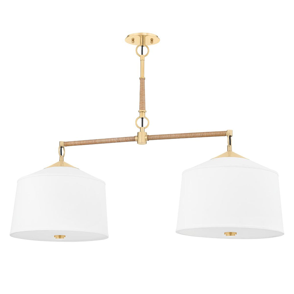 Hudson Valley Lighting White Plains Aged Brass 40W x 40L x 22.75H Pendant