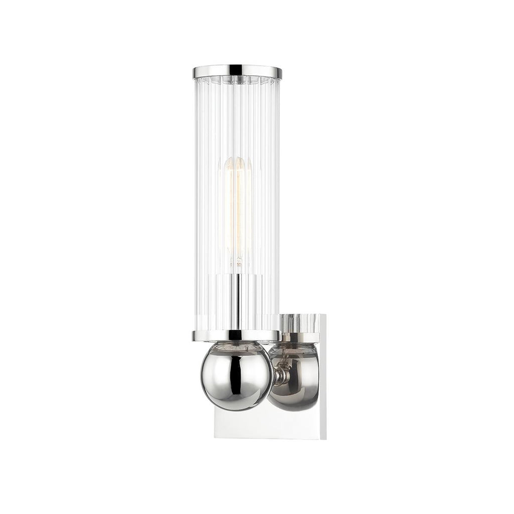 Hudson Valley Lighting Malone Polished Nickel 4.5W x 4.5L x 13.5H Wall Sconce