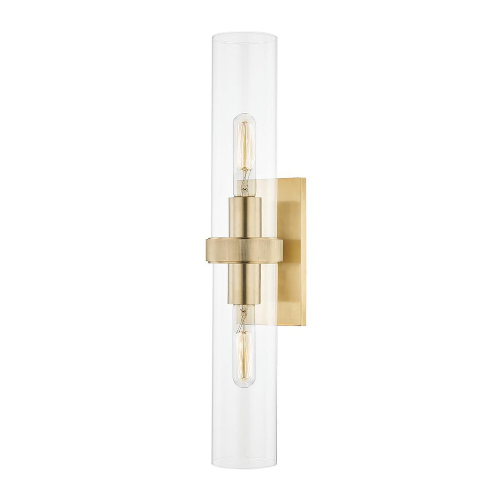 Hudson Valley Lighting Briggs Aged Brass 4.5W x 4.5L x 23H Wall Sconce