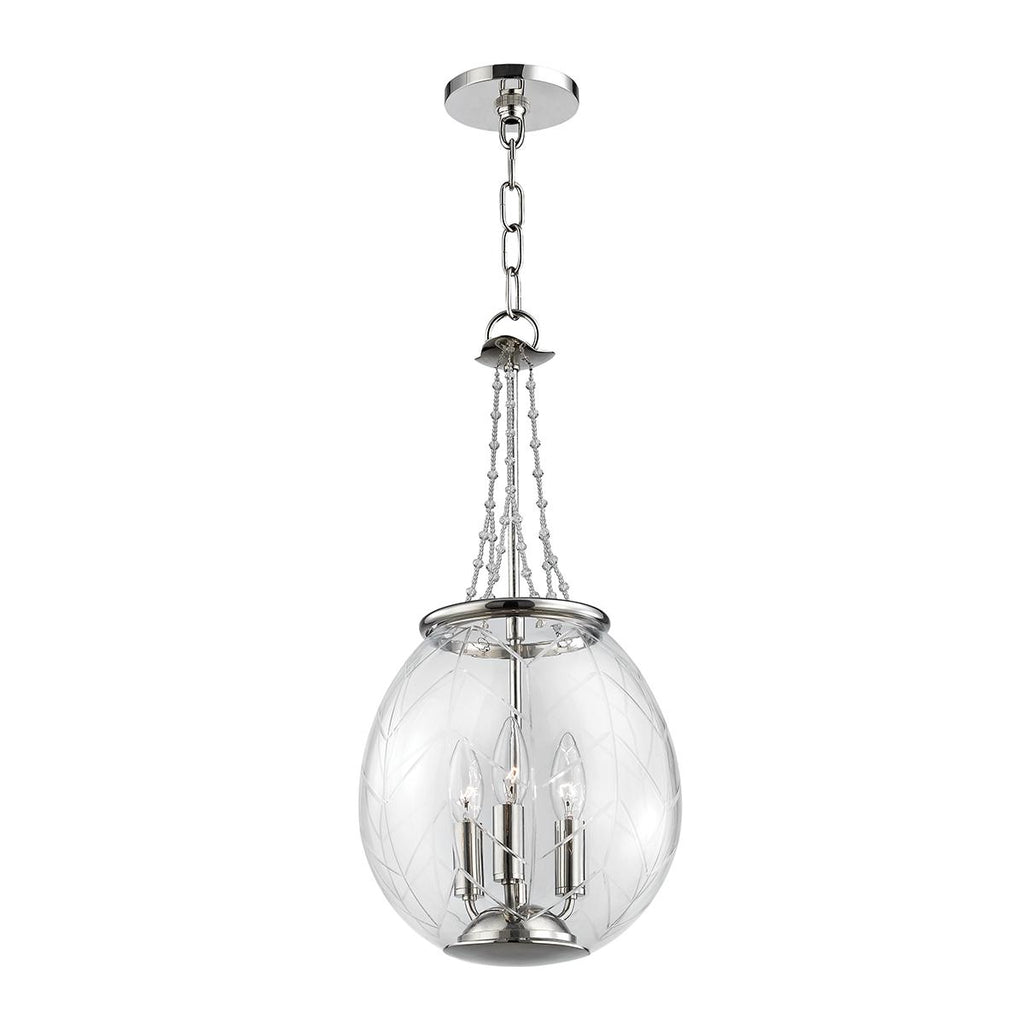 Hudson Valley Lighting Pierce Polished Nickel 10.5W x 10.5L x 22H Pendant