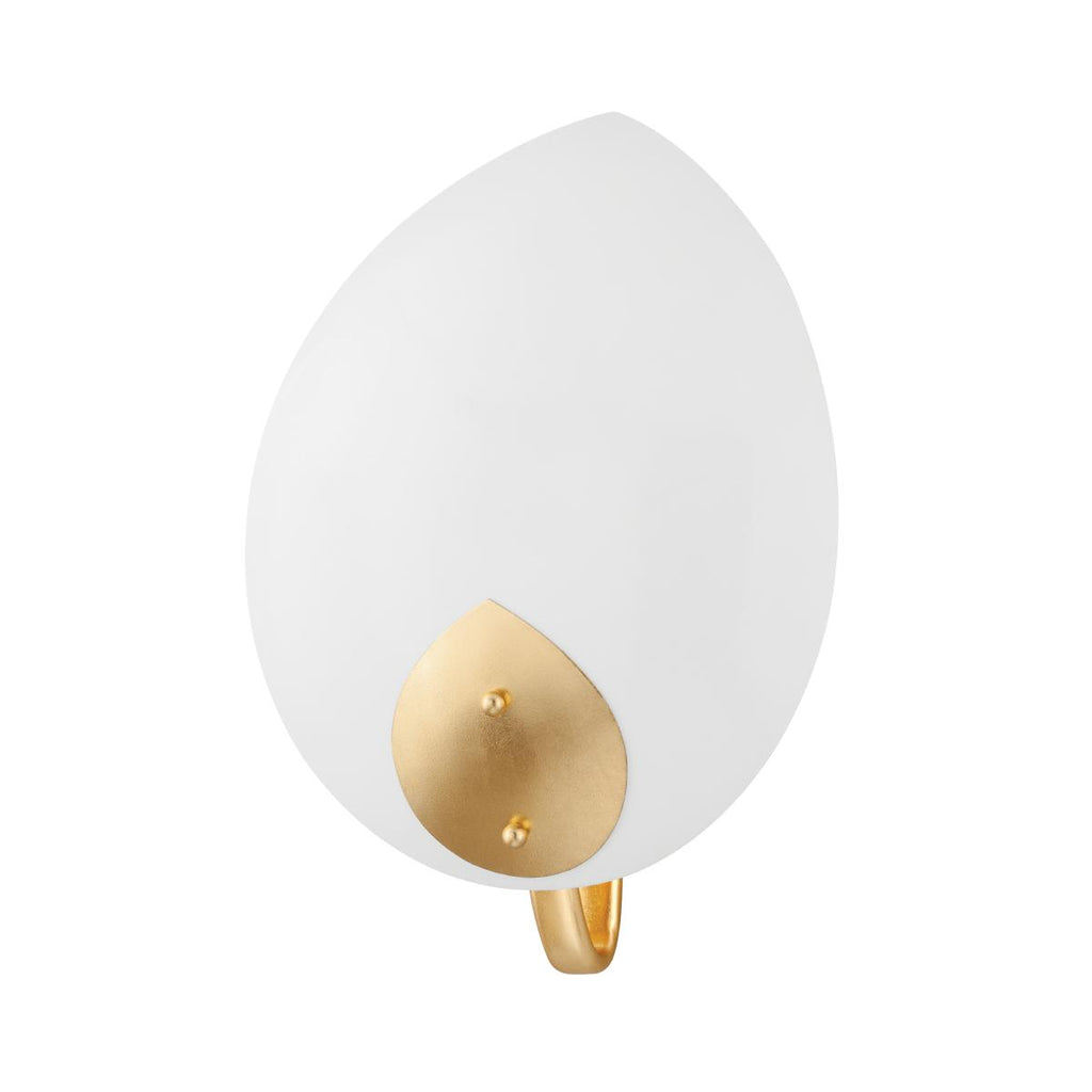 Hudson Valley Lighting Lotus Gold Leaf/white 9.25W x 9.25L x 13.33H Wall Sconce