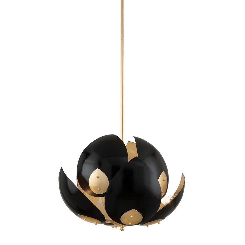 Hudson Valley Lighting Lotus Gold Leaf/black 24W x 24L x 10.25H Chandelier