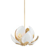 Hudson Valley Lighting Lotus Gold Leaf/White 24W X 24L X 10.25H Chandelier