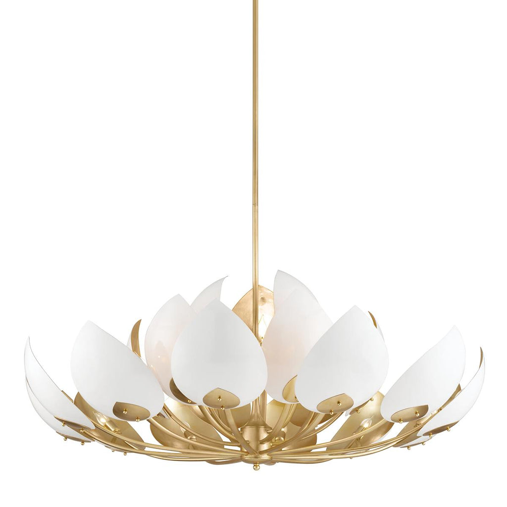 Hudson Valley Lighting Lotus Gold Leaf/white 54W x 54L x 23H Chandelier