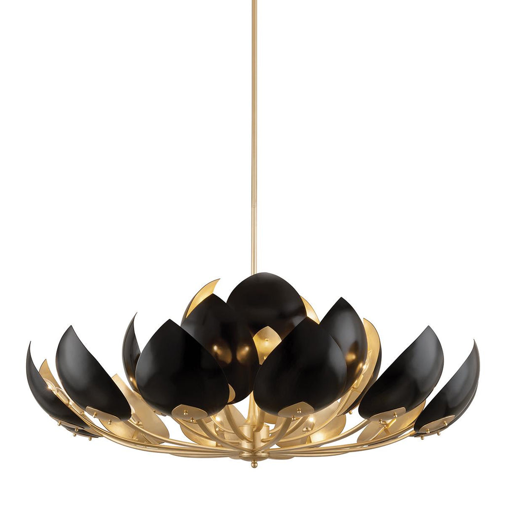 Hudson Valley Lighting Lotus Gold Leaf/black 54W x 54L x 23H Chandelier