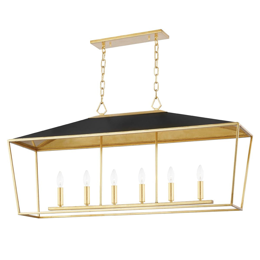 Hudson Valley Lighting Paxton Gold Leaf/black 13W x 48L x 23.25H Pendant