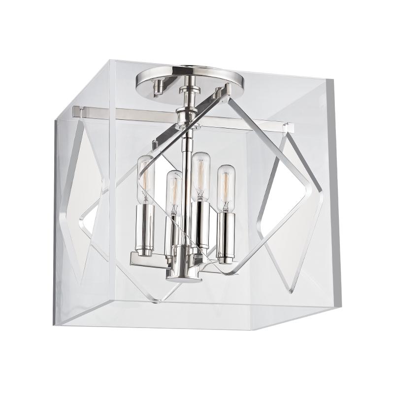 Hudson Valley Lighting Travis Polished Nickel 12W x 12L x 13.25H Semi-Flush Mount