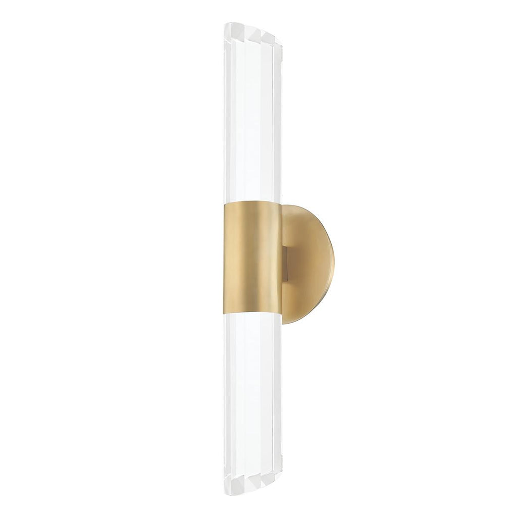 Hudson Valley Lighting Rowe Aged Brass 5.5W x 5.5L x 20.25H Wall Sconce