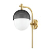 Hudson Valley Lighting Nyack Aged Brass/Black 9W X 9L X 19.5H Wall Sconce