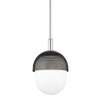 Hudson Valley Lighting Nyack Polished Nickel/Black 9W X 9L X 14H Pendant