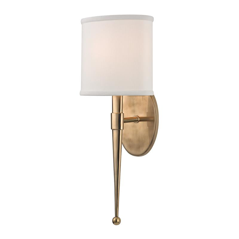 Hudson Valley Lighting Madison Aged Brass 7.25W x 7.25L x 19H Wall Sconce