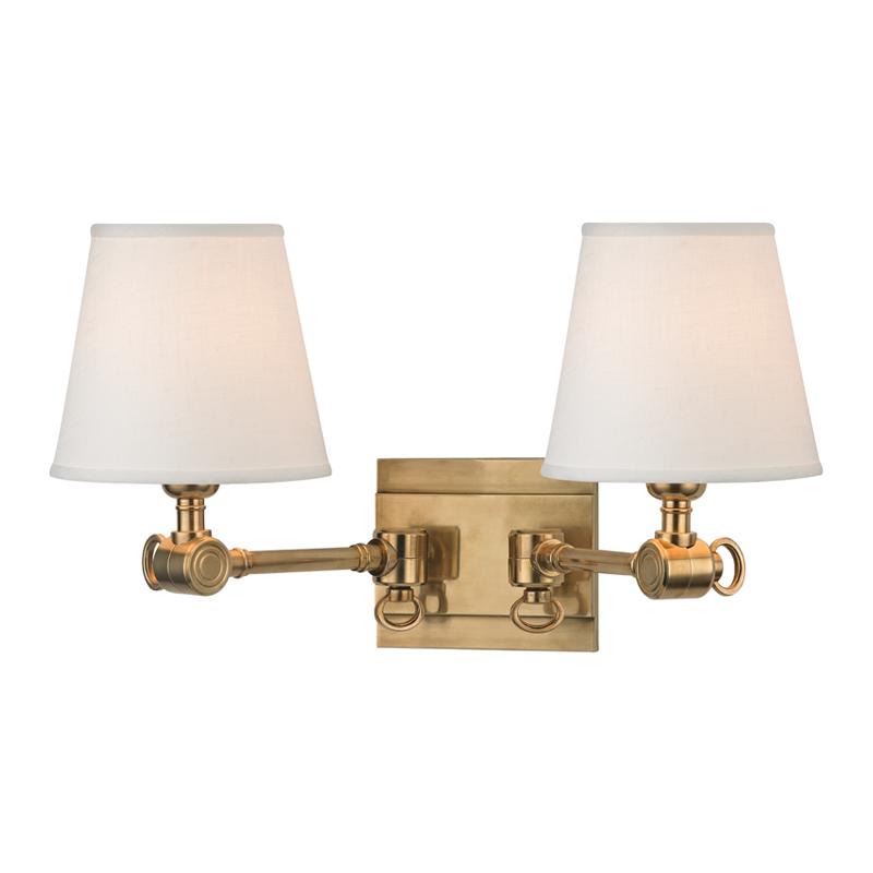 Hudson Valley Lighting Hillsdale Aged Brass 18W x 18L x 9.5H Wall Sconce