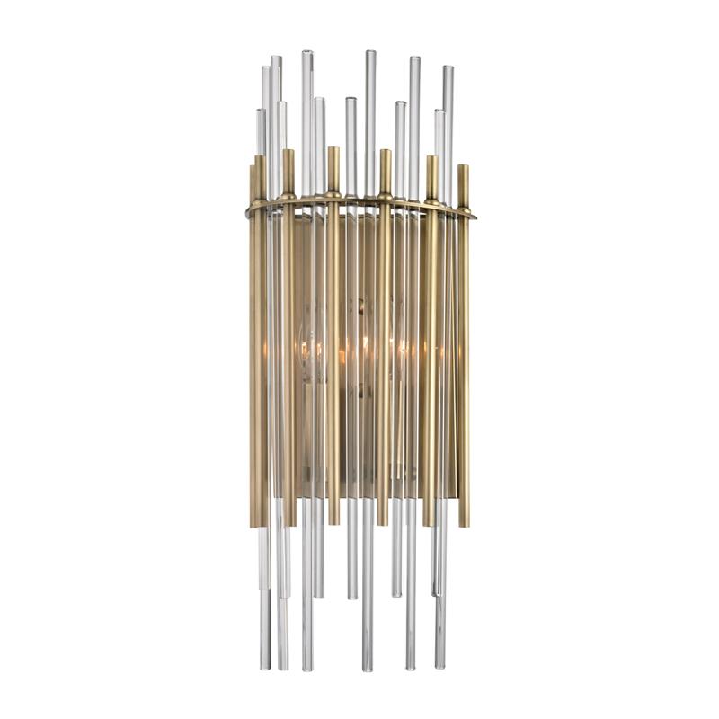 Hudson Valley Lighting Wallis Aged Brass 8W x 8L x 19.75H Wall Sconce