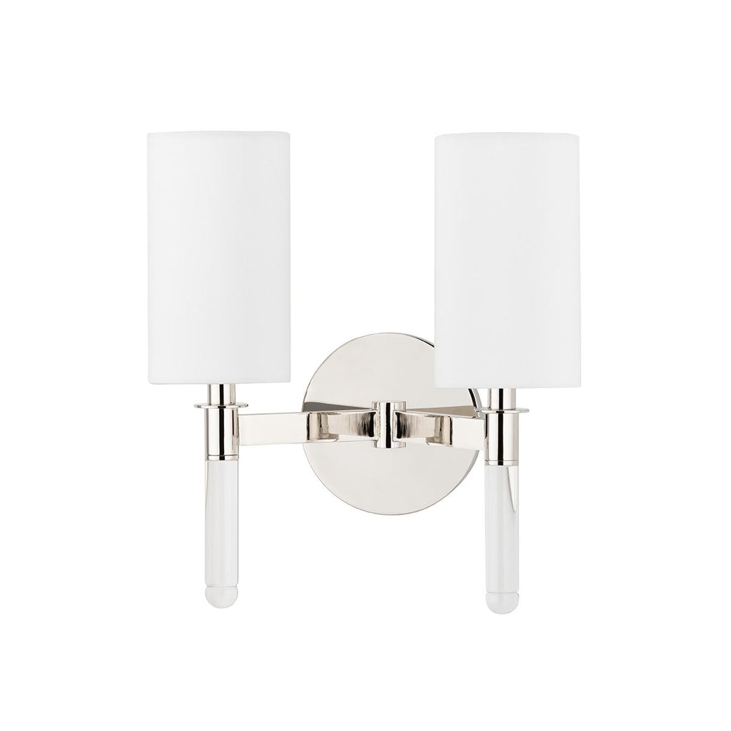 Hudson Valley Lighting Wylie Polished Nickel 10.75W x 10.75L x 12H Wall Sconce