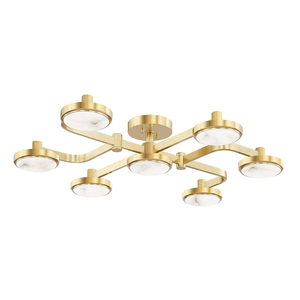 Hudson Valley Lighting Meander Aged Brass 29W x 32.25L x 6H Semi-Flush Mount