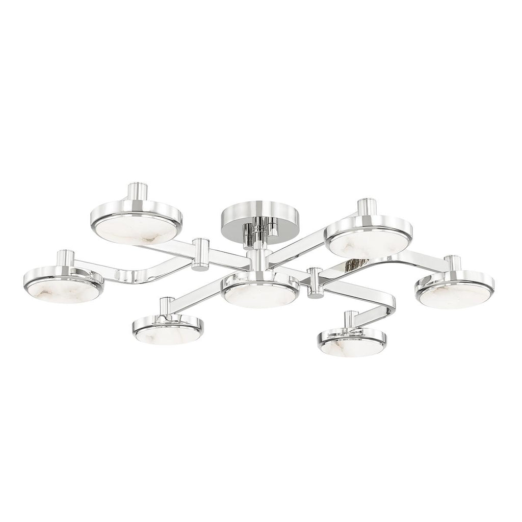 Hudson Valley Lighting Meander Polished Nickel 29W x 32.25L x 6H Semi-Flush Mount