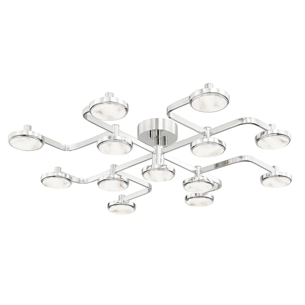 Hudson Valley Lighting Meander Polished Nickel 43.25W x 43.25L x 8.5H Semi-Flush Mount