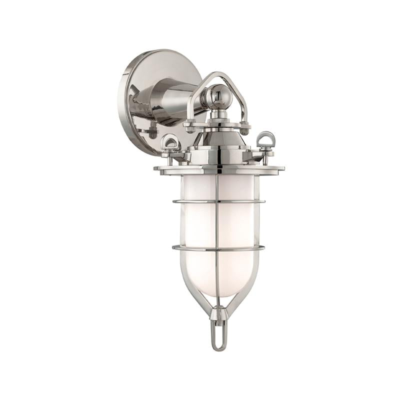 Hudson Valley Lighting New Canaan Polished Nickel 6.5W x 6.5L x 15H Wall Sconce