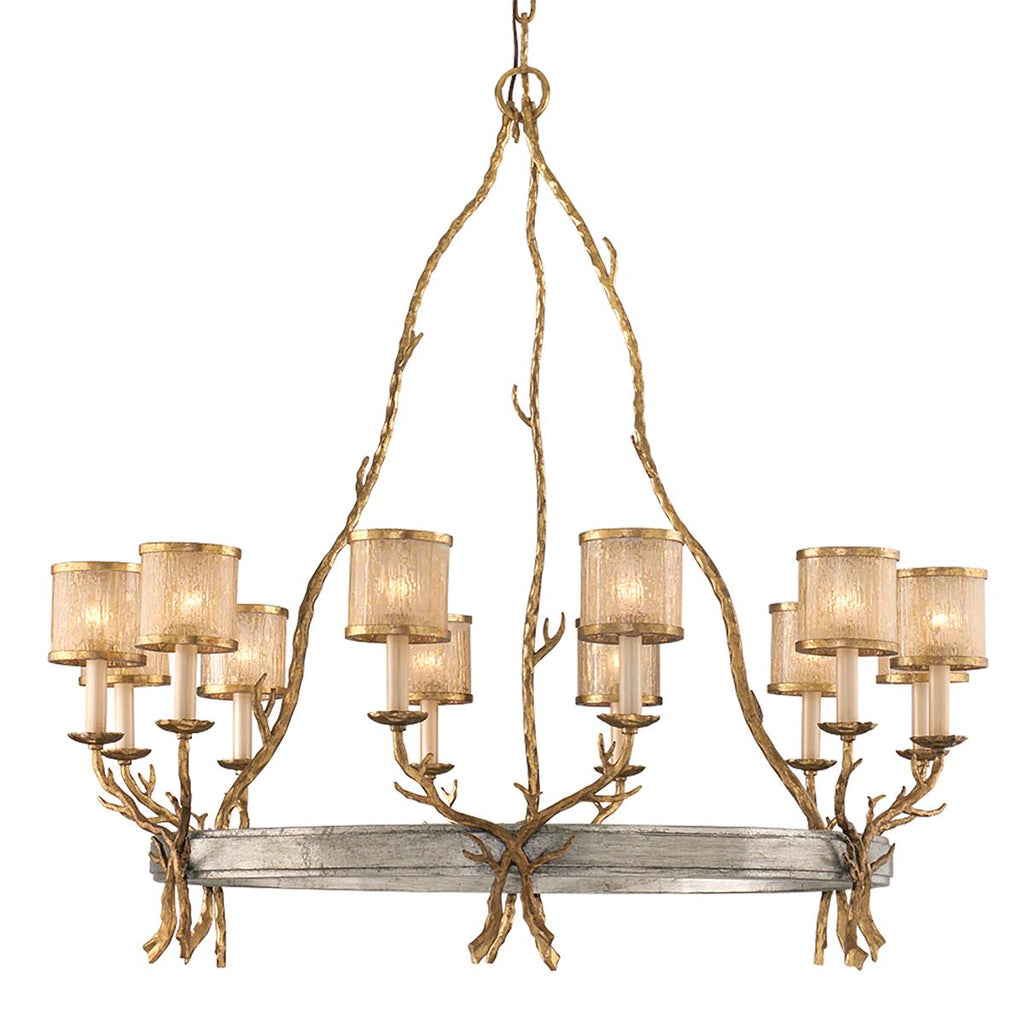 Corbett Lighting Parc Royale VINTAGE GOLD LEAF 41W x 41L x 41.5H Chandelier