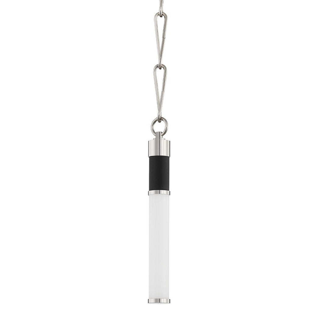 Hudson Valley Lighting Huntington Polished Nickel/black 2.25W x 2.25L x 17.75H Pendant