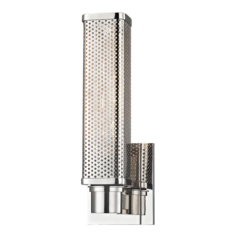 Hudson Valley Lighting Gibbs Polished Nickel 4.5W x 4.5L x 12.5H Wall Sconce