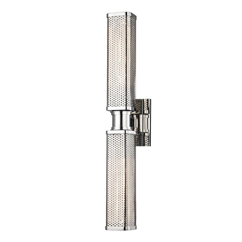 Hudson Valley Lighting Gibbs Polished Nickel 4.5W x 4.5L x 22.25H Wall Sconce