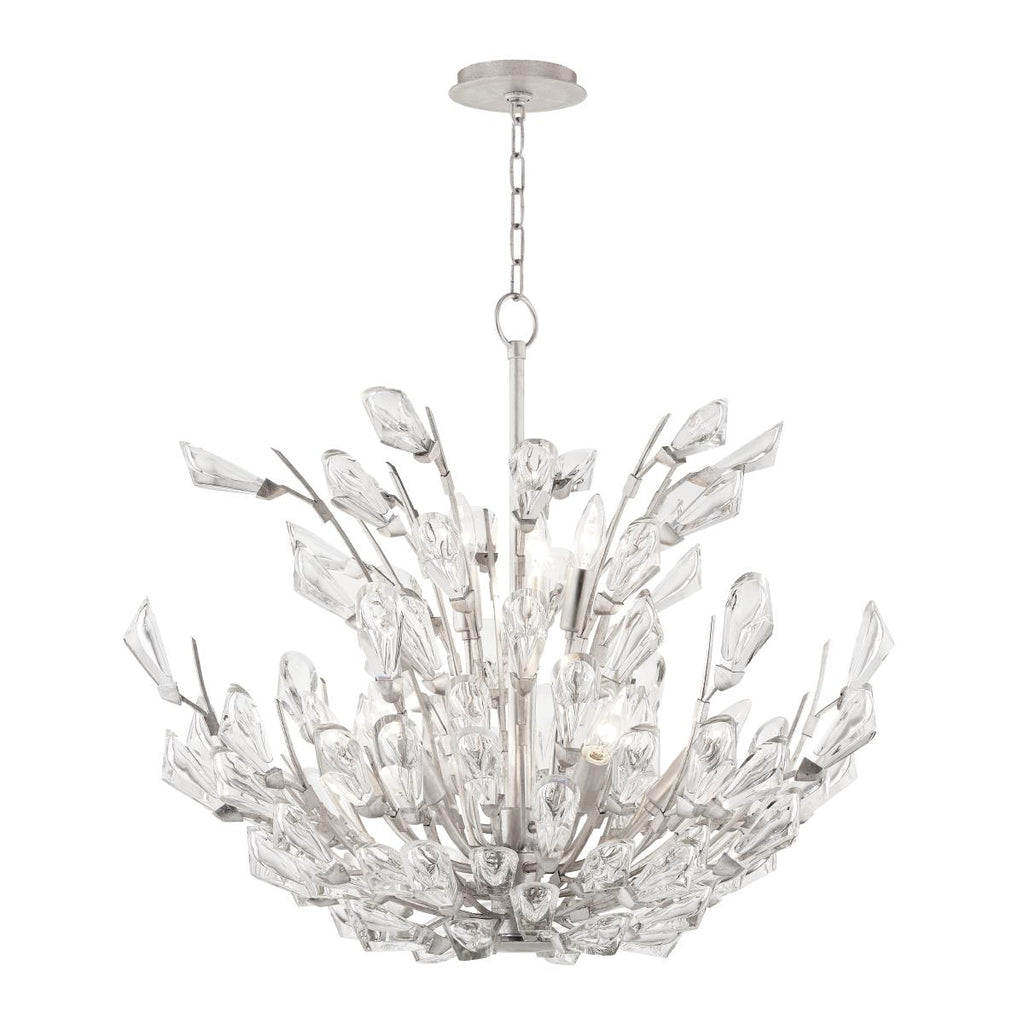 Hudson Valley Lighting Tulip Silver Leaf 27.75W x 27.75L x 21.75H Chandelier