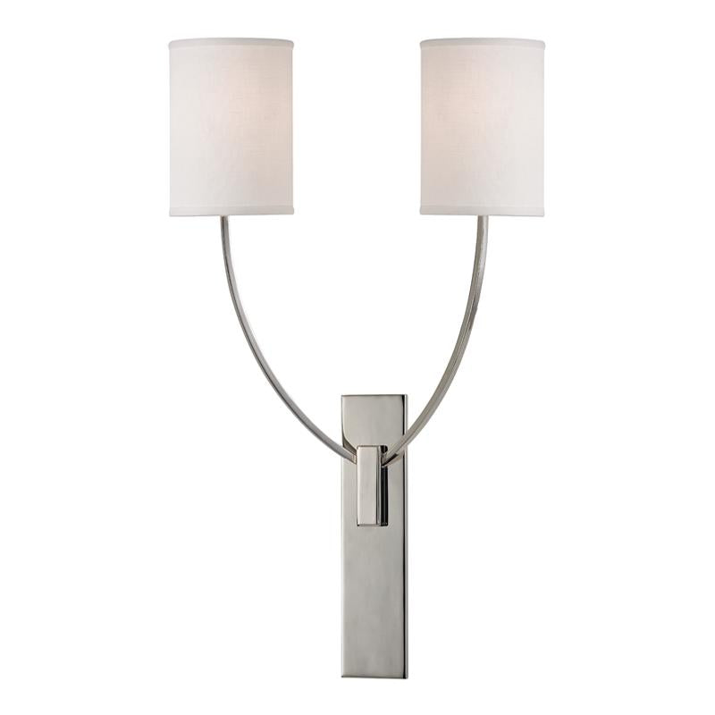 Hudson Valley Lighting Colton Polished Nickel 14.75W x 14.75L x 24.5H Wall Sconce