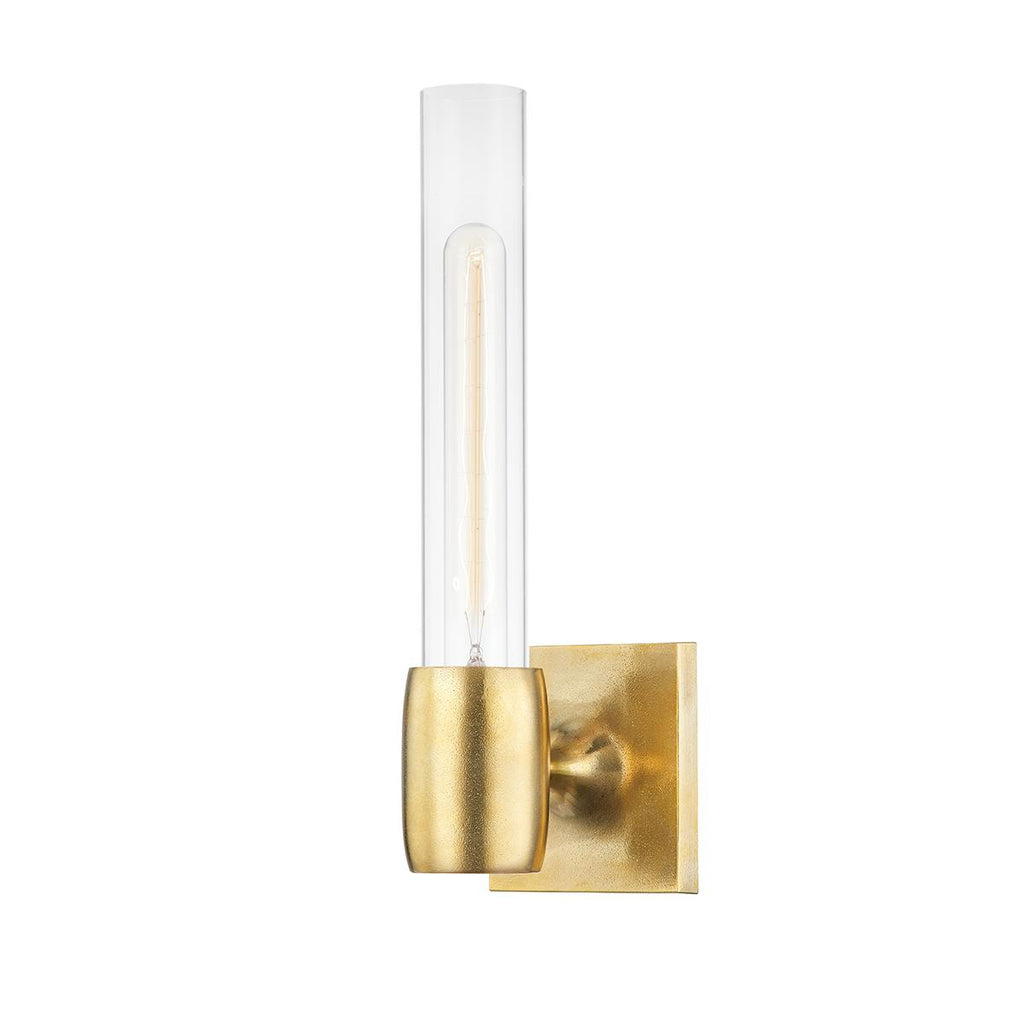 Hudson Valley Lighting Hogan Aged Brass 4.5W x 4.5L x 14.5H Wall Sconce