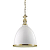 Hudson Valley Lighting Viceroy White/Aged Brass 12.75W X 12.75L X 17.75H Pendant